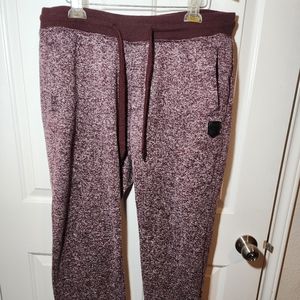 Southpole Men's Marled Burgundy & Basic Fleece Jogger Sweatpants Size XXL